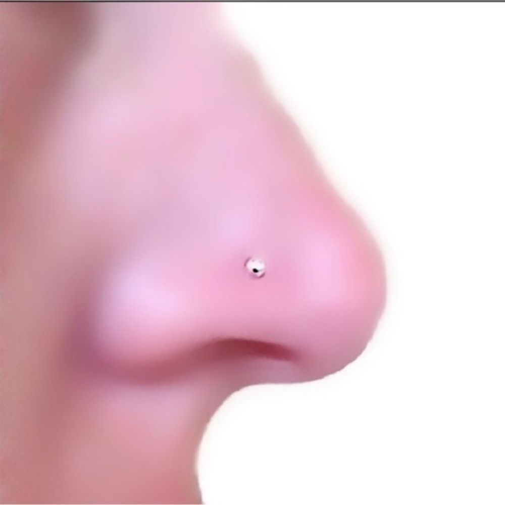 Handmade 925 solid Sterling Silver 
 minimalist L-shaped nose piercing. 20 gauge
